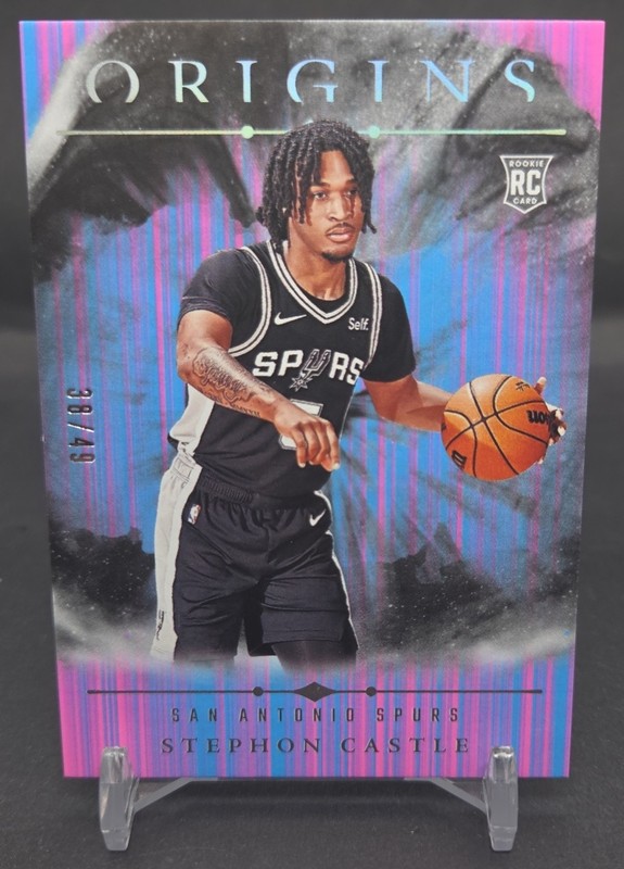 2024-25 Panini Origins Stephon Castle #75 Neon Stripes 38/49 RC Spurs