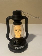 Vintage Halloween Skull Lamp Light HangingSpooky Music Lantern 7"