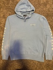 Billabong Men's Light Blue Pullover Hoodie Graphic Print Hooded Size M