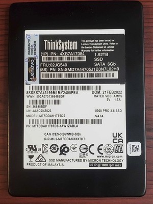 Micron 5300 PRO 1.92TB Enterprise Grade Sata 2.5 Inch Internal SSD