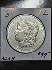 1879-S MORGAN DOLLAR. AU +++ PROOFLIKE SURFACES.
