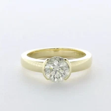 Solitaire Engagement Ring Classic 18K Gold 1.63 CT Round Lab-Grown Diamond G SI2