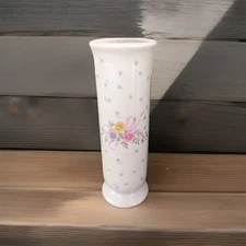 FTD Vintage 1993 Hand Painted Ribbons & Flowers Vase Made in Japan - BOGO