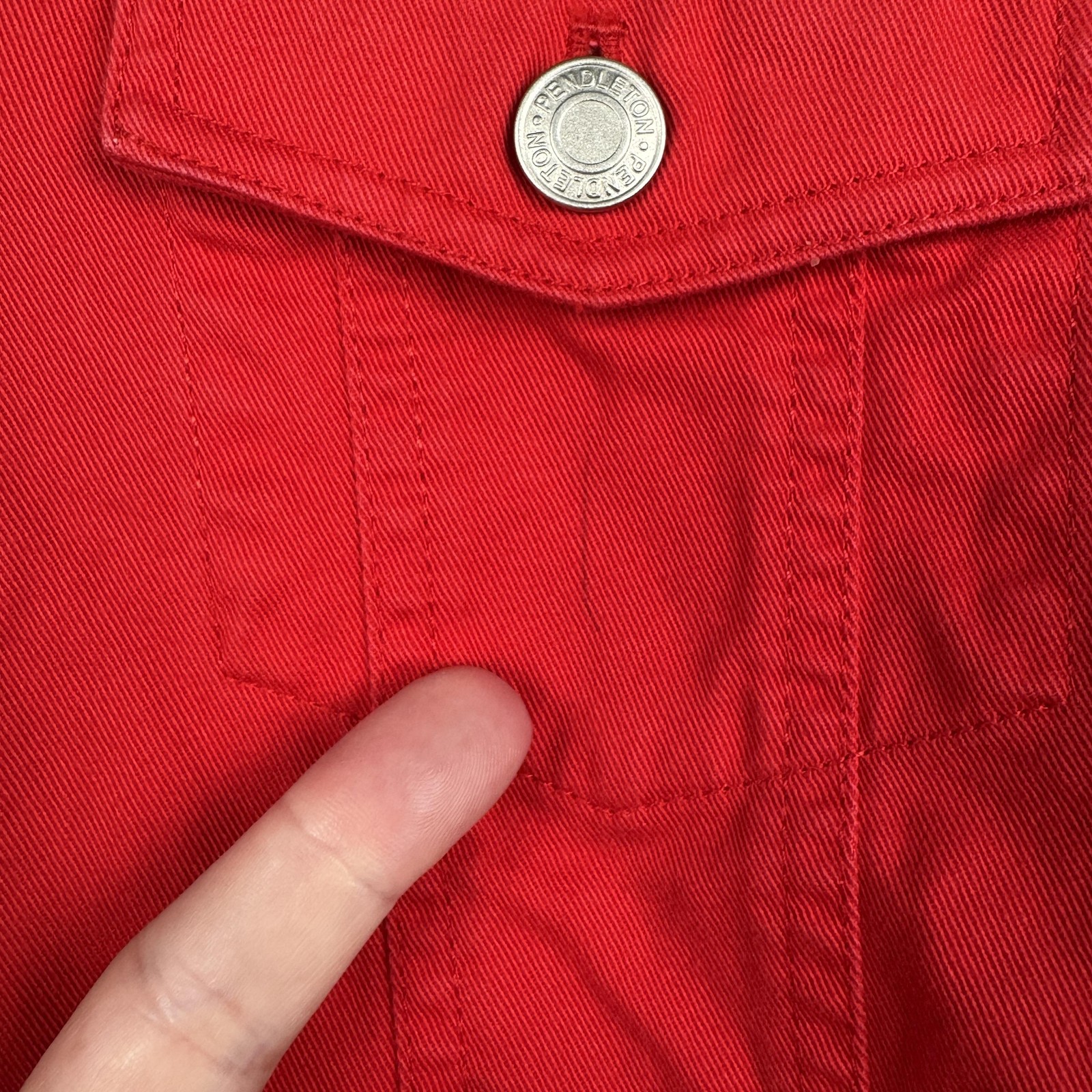 Pendleton Jacket Womens Medium Red Twill Trucker … - image 6