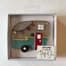 Lori Seibert DEMDACO Glass Fusion Pop*Ins Camper Vintage Travel Trailer Camping