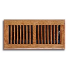 4 in x 12 in Wood Air Floor Diffuser Solid Oak Decorative Vent Cover HVAC, Brown