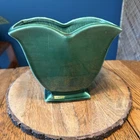 Vintage McCoy Green Tulip Vase Art Pottery Planter USA Mid Century MCM