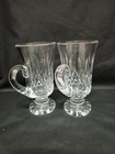 Vintage Waterford Crystal Lismore Footed Irish Coffee Mugs Set of 2