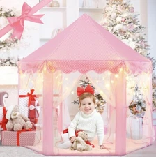 Princess Castle Tent- Led Lights Indoor/outdoor Fun 55x53 Inches, Pink Magic