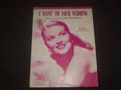 PATTI PAGE I WENT TO YOUR WEDDING AUTOGRAPHED SHEET MUSIC - AM 74