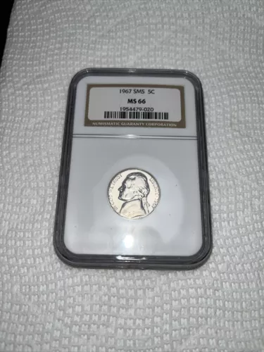 1967 SMS Jefferson Nickel MS66 NGC Certified