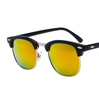 Klassische halb randlose polarisierte Sonnenbrille 2021 Herren Damen quadratisch UV400 Retro - Bild 13 von 15