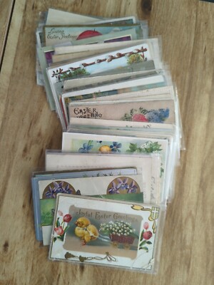 HUGE Postcard Lot (48 POSTCARDS) EASTER HOLIDAY Hand Painted/Textured RARE !!!!