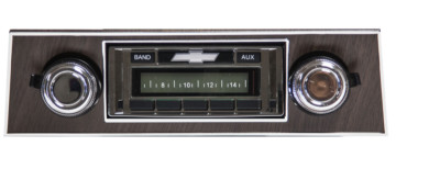 Vintage Style AM/FM/AUX Radio For 1963-1964 Chevy Impala - Exact Fit, Chrome Bezel, USA-230 Model