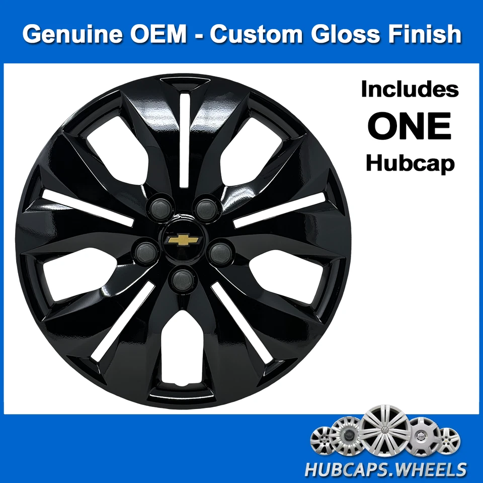 Hubcap for Chevrolet Cruze 2012-2016 - Genuine OEM 16-in Custom Gloss Black 3294 - Image 2 of 4