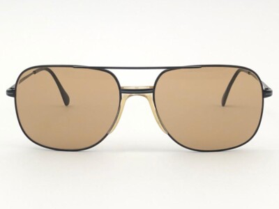 VINTAGE METZLER BLACK SPORTS 2645 AVIATOR BROWN LENS GERMANY
