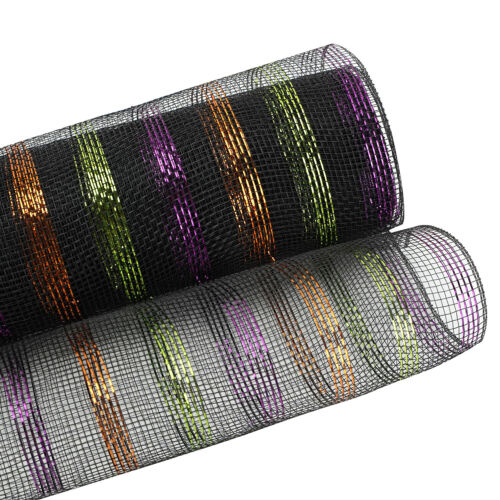 10 Yards Christmas Metallic Mesh Ribbon Deco DIY Wreath Xmas Tree Gift Wrap - Picture 16 of 32