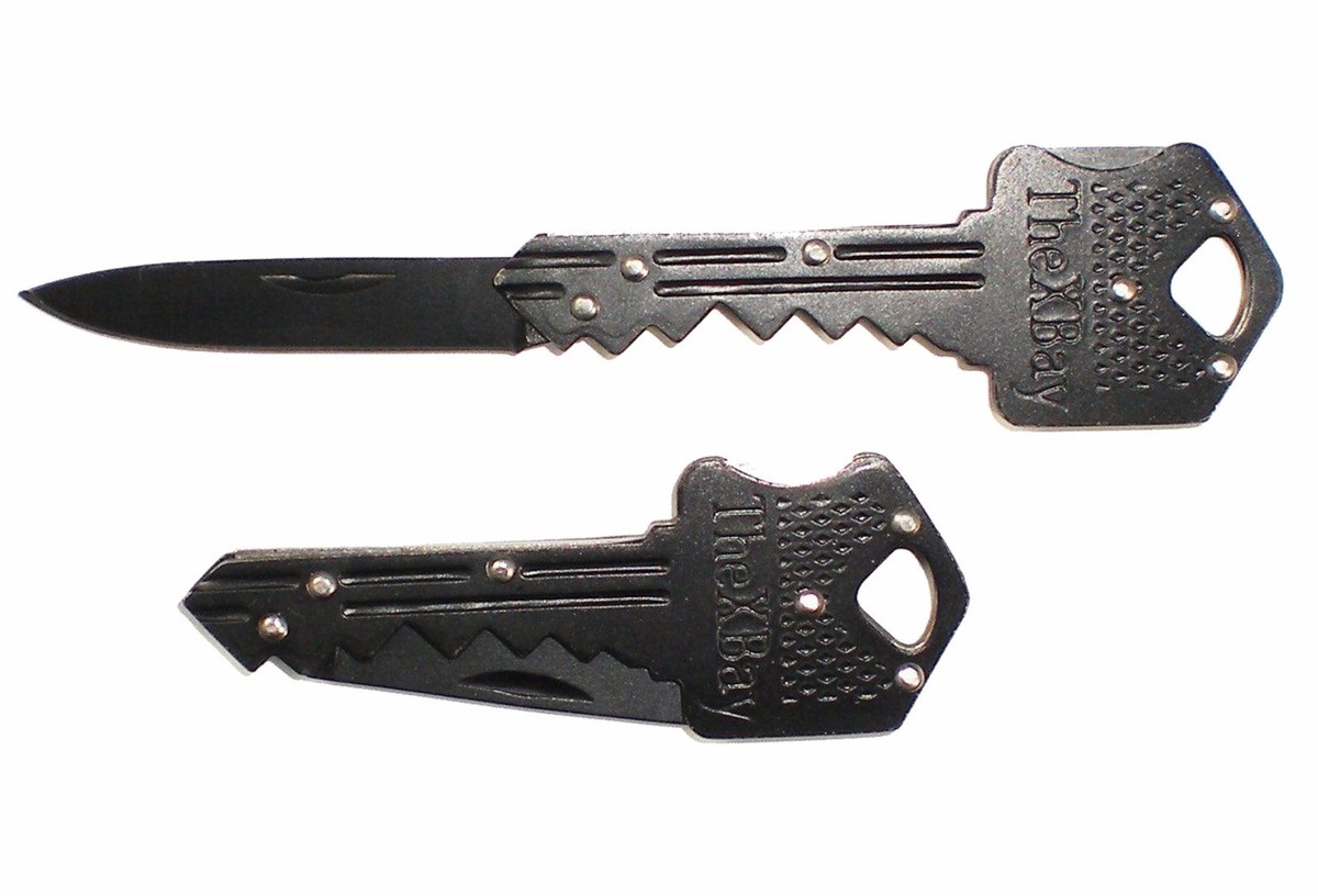 All Black Folding Pocket Key Knife Stainless Steel Drop