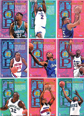 1995-96 NBA Hoops Top 10 All-Time Rookie Full 10 Card Set