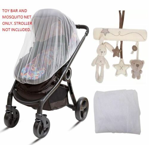 Mosquito Net & Toy Bar Shape Music for MUV Baby Strollers Swings Car Seat Crib - Picture 1 of 2