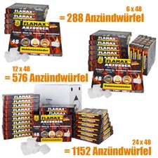 288x / 576x / 1152x Anzündwürfel Kaminanzünder Kohleanzünder Ofenanzünder Flamax