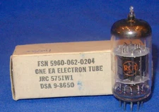 NOS NIB RCA 5751 Black Plate Twin Triode Vacuum Tube