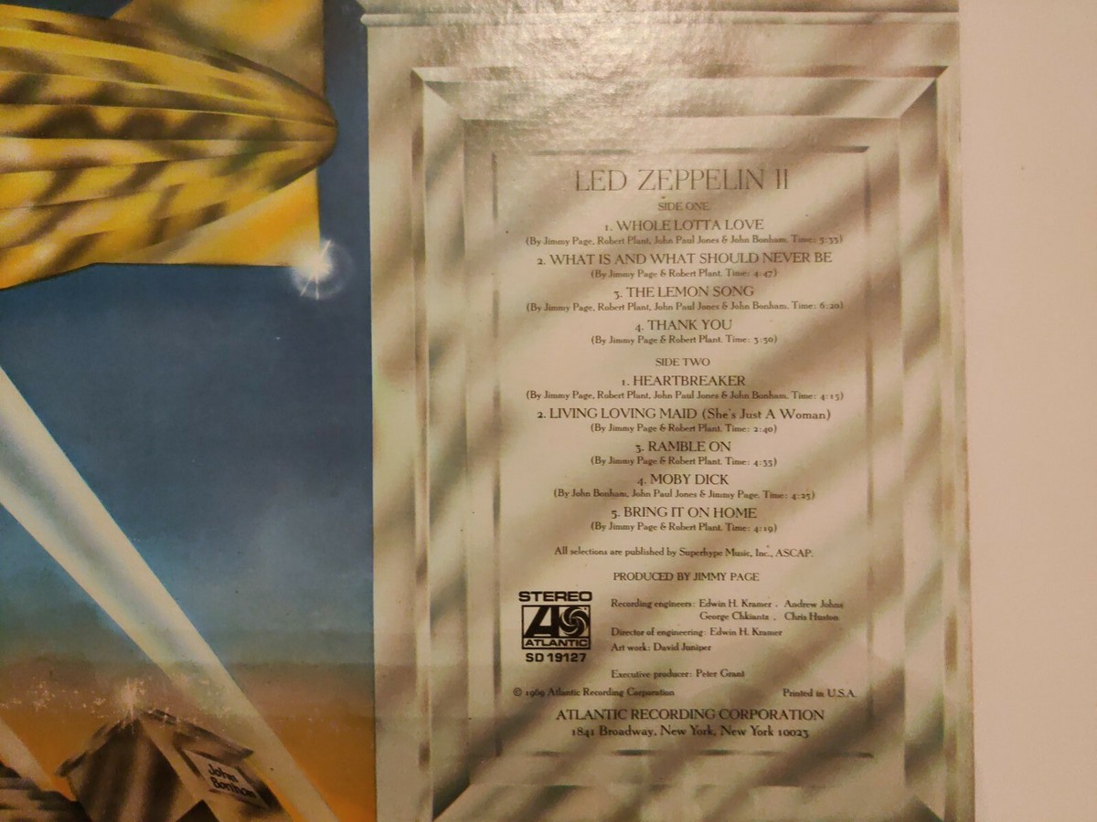 LED ZEPPELIN Zeppelin II ATLANTIC SD 19127 LP Original Rare , 2