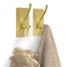 Towel Hooks Solid Alloy Adhesive Wall Hooks for Hanging Towel Hooks for Bathr...