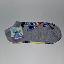 NEW 3 Pairs Disney Stitch No Show Socks Womens Shoe Size 4-10 Alien Gray Yellow