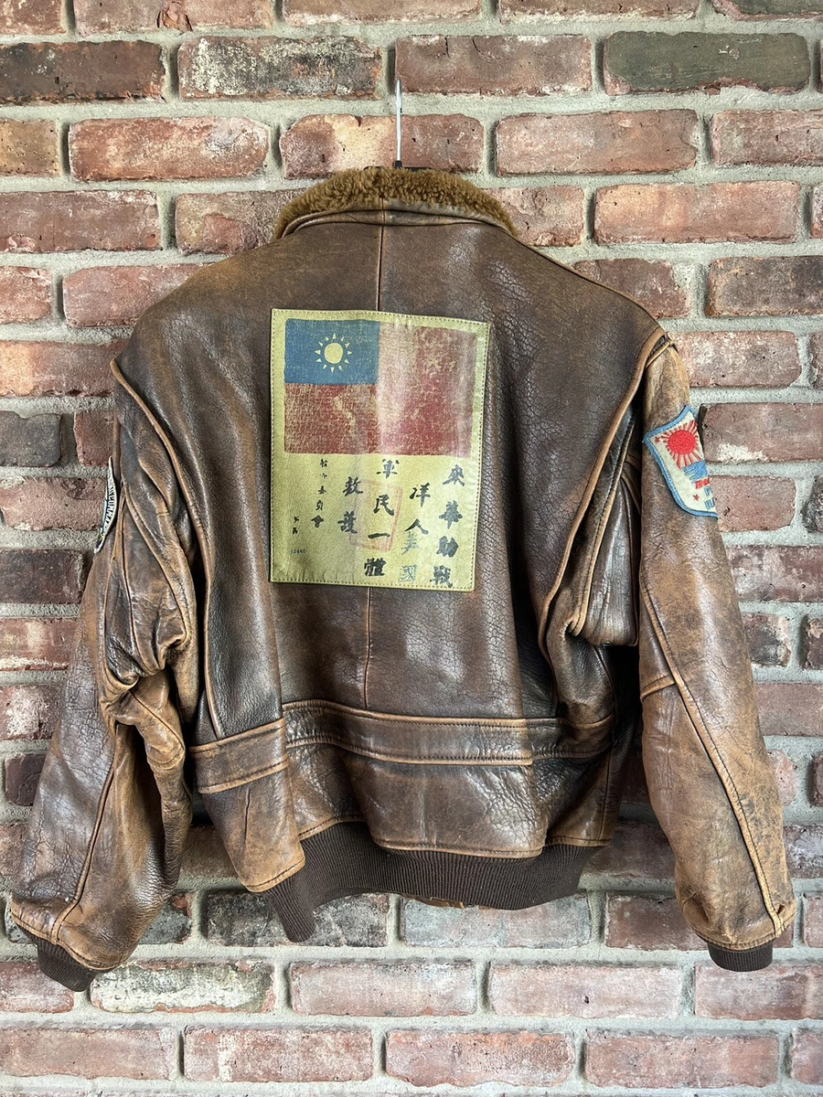 Avirex Top Gun Type G-1 U.S. Navy 90s Leather Flight Bomber Jacket Brown Size S
