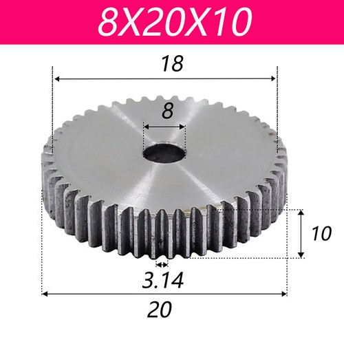 1 Modul Spur Gears Pinion Gear Thick 10mm 8-200 Teeth Dia 18~153mm 45# Steel - Picture 18 of 83