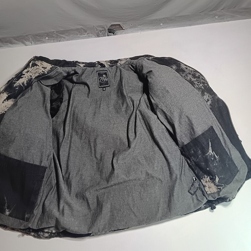 RARE PRPS Down Puffer Jacket Acid Wash Black White Denim Size M - Picture 11 of 21