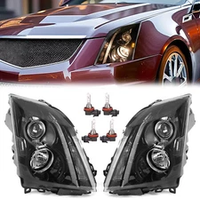 For 2008-2014 15 Cadillac CTS CT-S Headlights Assembly Pair Left+Right Headlamp