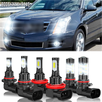 For Cadillac SRX 2010-2016 6x 6000K LED Headlight Bulbs Hi/Low