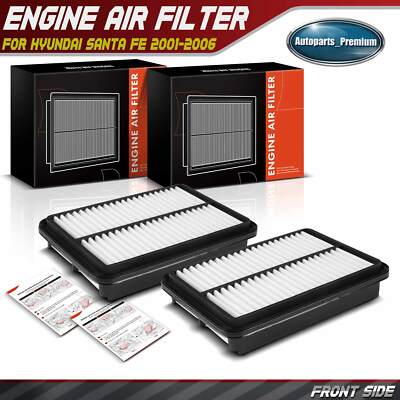Set of 2 Engine Air Filter for Hyundai Santa Fe 2001-2006 2.4L 2.7L 2811326000