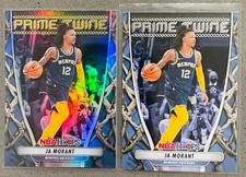 2 Lot 2022-23 Panini NBA Hoops Basketball #16 Ja Morant Prime Twine Insert Holo