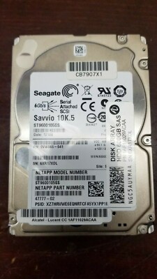NetApp 47777-02 Seagate Savvio 10K.5 2.5'' 10K RPM 600GB SAS HDD ST9600105SS
