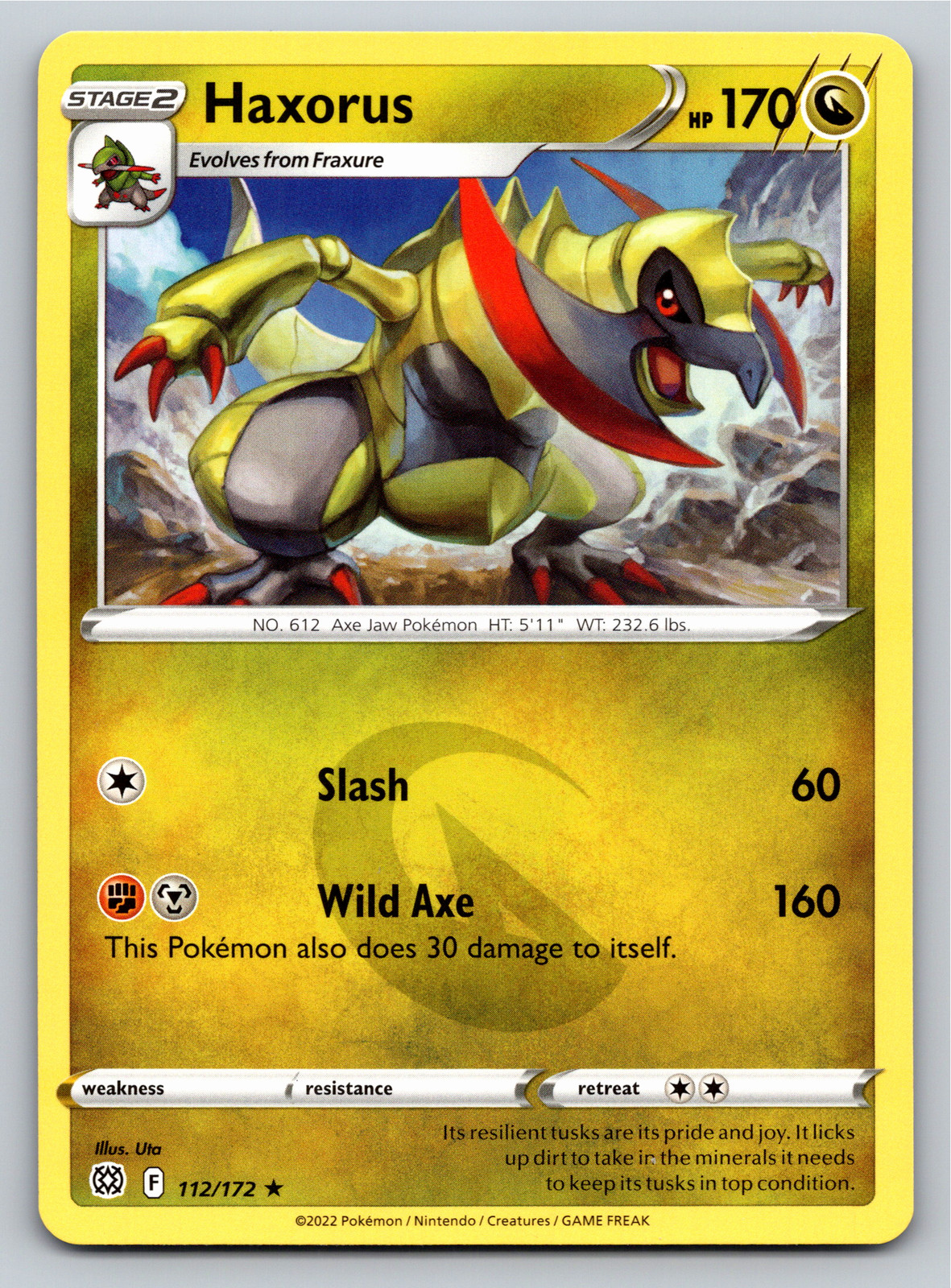 Haxorus 112/172 Rare Brilliant Stars Pokemon Card - NM