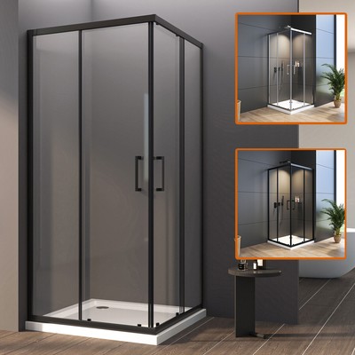 Duschkabine Schiebetür Eckeinstieg Duschabtrennung Duschwand Dusche 80x90/90x75