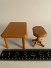 Rare BODO HENNIG WOOD DOLL HOUSE Dining Room 7pc Set c.1950's- 60's Germany — photo 4