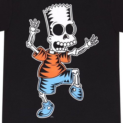 Official The Simpsons Skeleton Bart T-Shirt Spooky X-Ray Style Retro Graphic tee - Picture 3 of 9