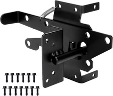 Self-Locking Gate Latch, Heavy Duty Post Mount Automatic Self-Closing Wooden Fen