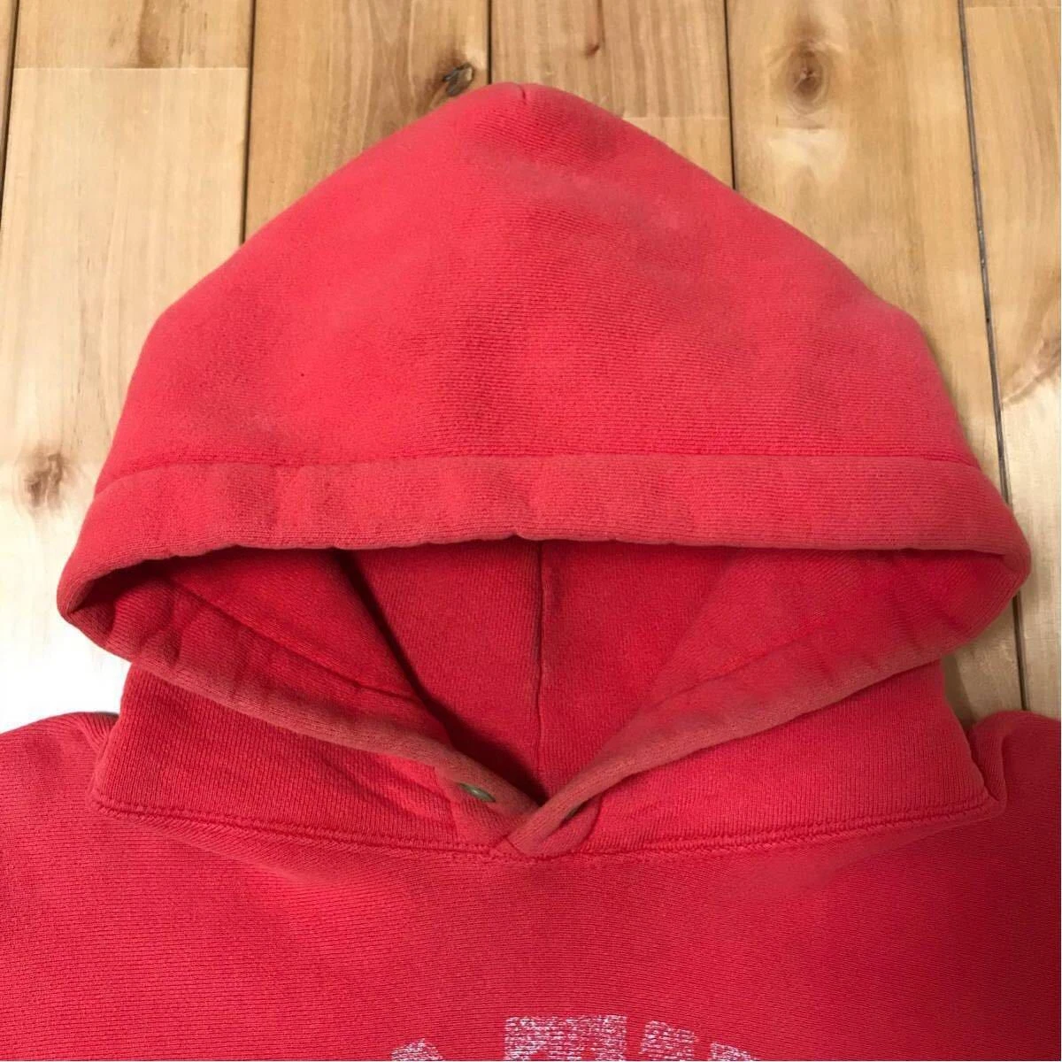 Reproduction boombox tag CAMBER body college logo hoodie Red BAPE
