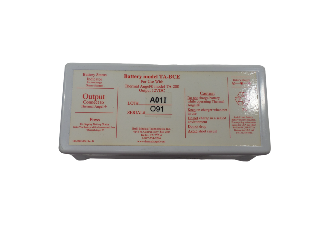 Thermal Angel TA200 Blood And IV Infusion Warmer Battery Free