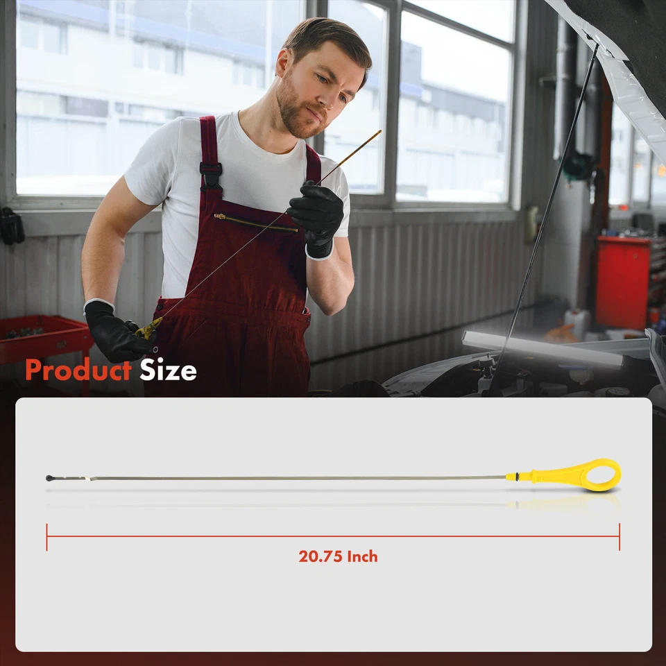 Nueva varilla de medición de aceite de motor con mango amarillo con sello para Ford Fiesta 2011 2012-2019 Foto 3 de 4