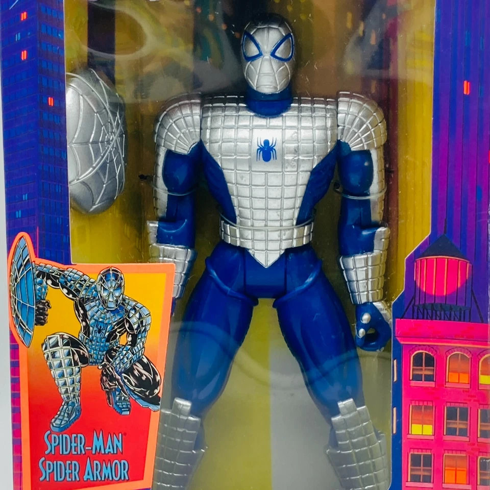 Boneco de ação vintage MARVEL COMICS SPIDER-MAN ARMOR 10" TOY BIZ 1996 - Imagem 2 de 4