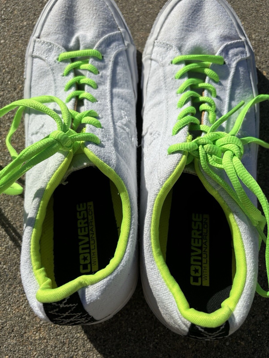 Converse One Star Shield Canvas Ox White/White/Volt- Women's 11.5