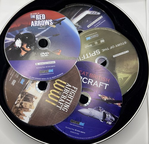 The History Of Flight 5 DVD SET Gift Metal Tin Red Arrow Spitfire Boeing WWI - Picture 2 of 3