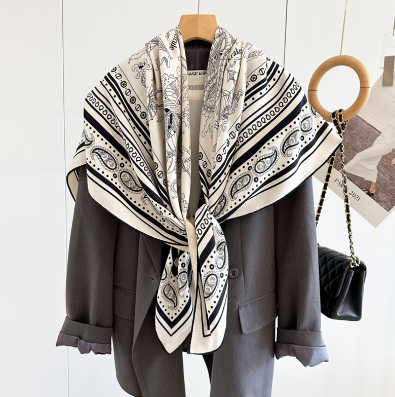 70% Cashmere & 30% Silk Wrap Scarf Shawl Sailor tattoo Double Face Kerchief 53