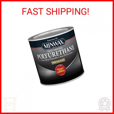 1/2 pt Minwax 23005 Clear Fast-Drying Oil-Based Polyurethane, Semi-Gloss